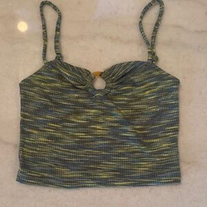 American Eagle Outfitters Green and Yellow Camisole